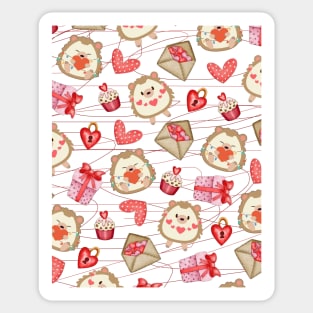 Cute Porcupine Design Valentine Edition Sticker